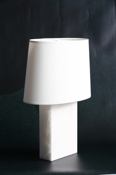 Jean Michel Frank right angled block table alabaster lamp